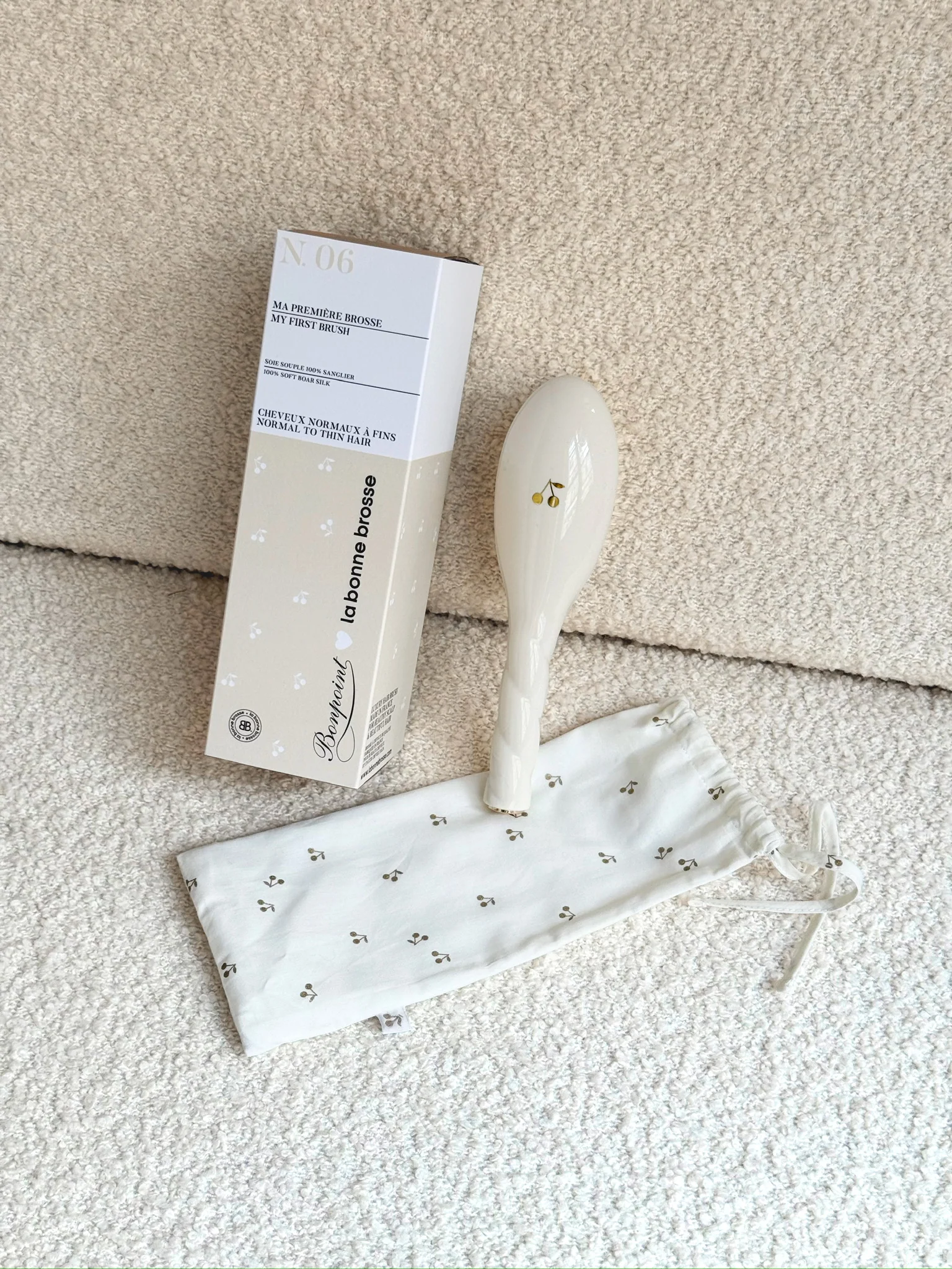 Bonpoint x La Bonne Brosse N.06 La Brosse Bébé Blanc Crème et son Pochon Offert - Image 4