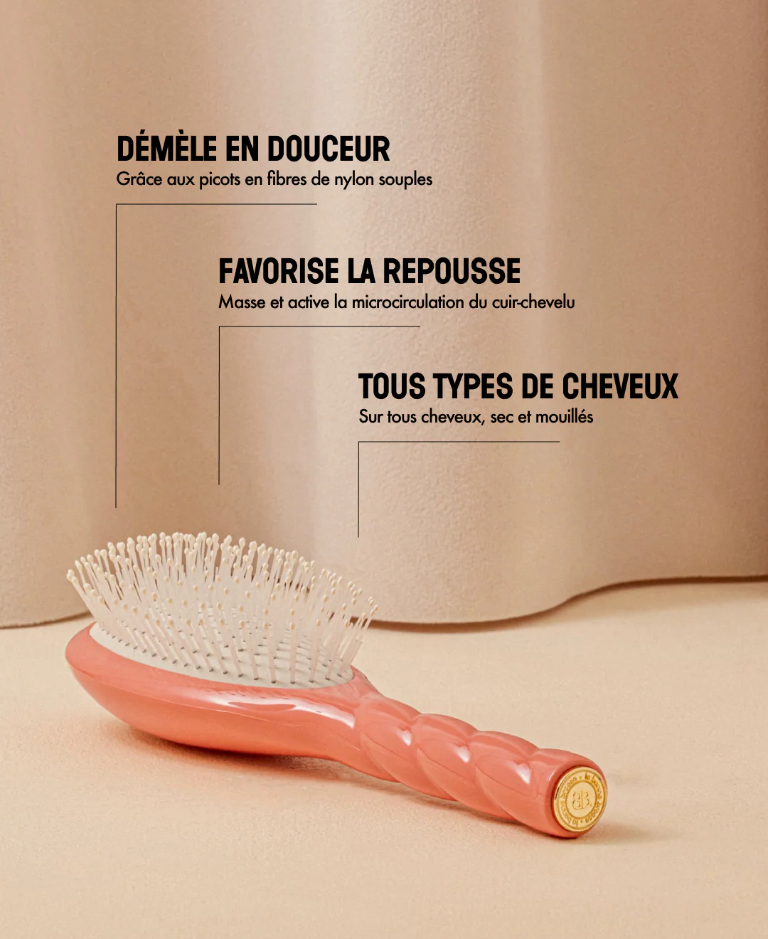N.04 La Brosse Démêlante & Massante La Miracle Corail - Image 15